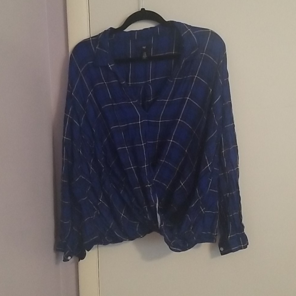 Gap Blue Striped Long Sleeve Shirt Size XXL